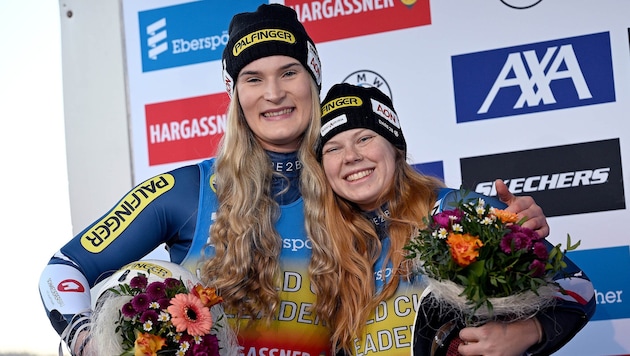Selina Egle/Lara Kipp haben am Samstag in Oberhof den Doppelsitzerbewerb gewonnen.