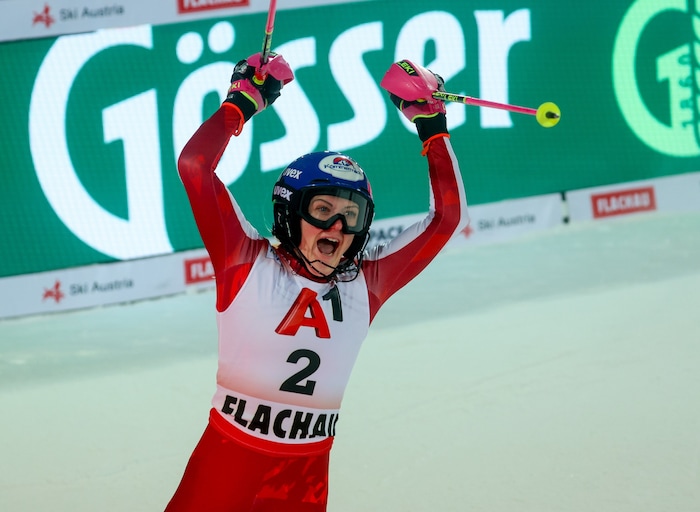Katharina Truppe geht als Flachau-Dritte in den Slalom von Spindlermühle.