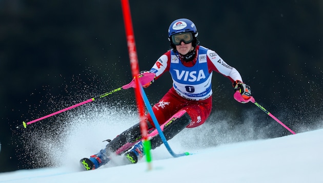Katharina Truppe riss ordentlich Rückstand auf die Führende Mikaela Shiffrin auf.