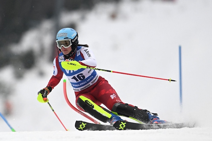 Katharina Huber bei ihrem ersten Lauf.