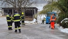 Ein Lkw war frühmorgens in Prosintschach ins Rutschen gekommen.