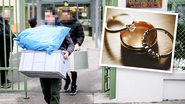 Investigators securing evidence after the sadistic murder in the luxury retirement home in ...