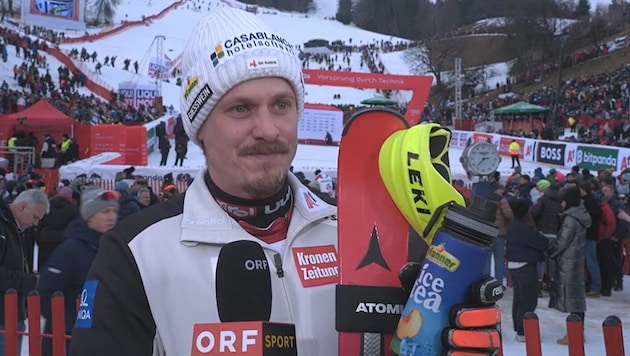 Manuel Feller kämpfte im ORF-Interview mit den Tränen.