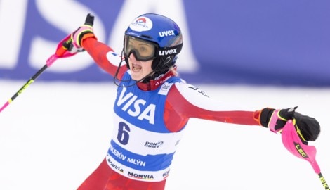 Katharina Truppe fuhr im zweiten Slalom-Durchgang von Spindlermühle noch auf Platz vier vor. Den ...