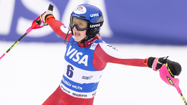 Katharina Truppe fuhr im zweiten Slalom-Durchgang von Spindlermühle noch auf Platz vier vor. Den ...