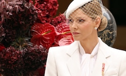Fürstin Charlène, hier auf einem Foto vom Nationalfeiertag in Monaco im November, feierte am ...