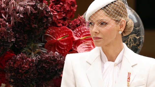 Fürstin Charlène, hier auf einem Foto vom Nationalfeiertag in Monaco im November, feierte am ...