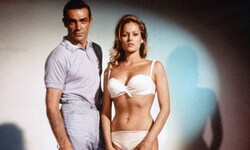 Ursula Andress stand neben Sean Connery im Bond-Streifen „007 jagt Doktor No.“ als Bond-Girl vor ...