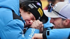 Große Emotionen bei Giovanni Franzoni nach seinem Erfolg in Kitzbühel. 