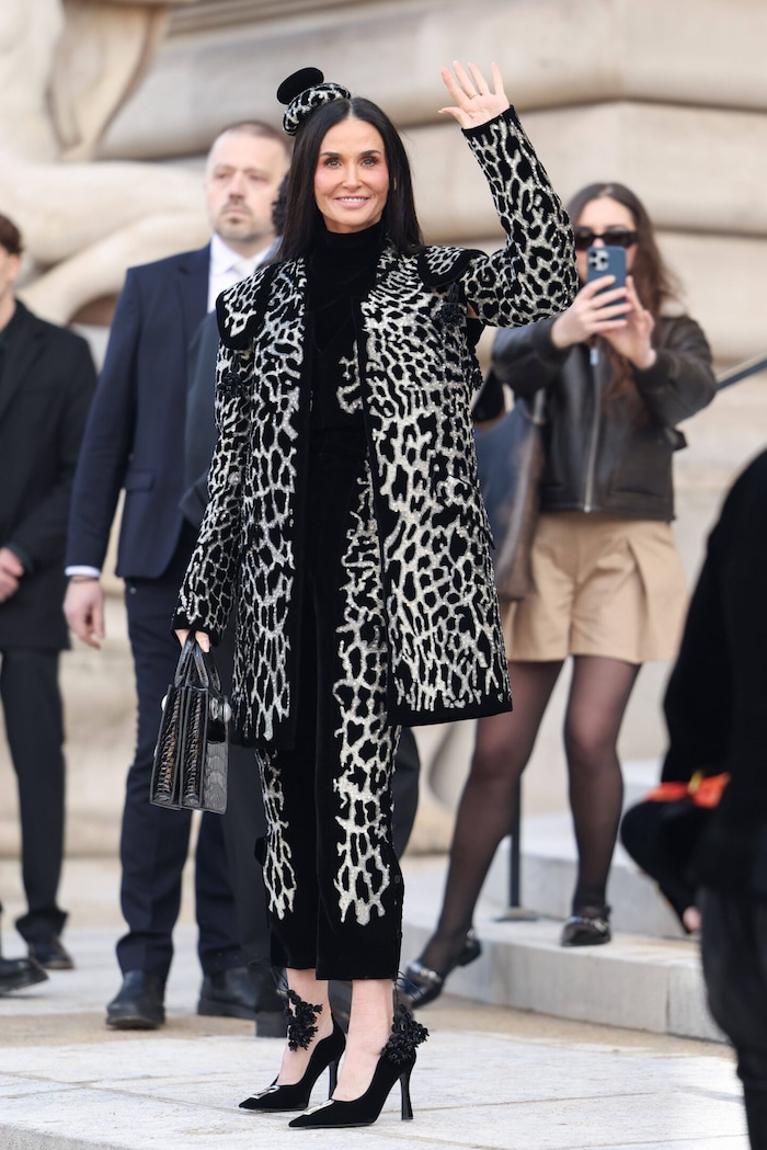 Demi Moore kam im wilden Animal-Print-Look.
