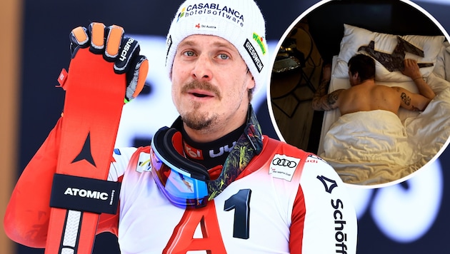 Manuel Feller caused a stir with a bed photo including a broken chamois.