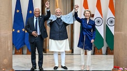 Deal in Delhi: EU-Ratspräsident António Costa, Indiens Premier Narendra Modi und ...