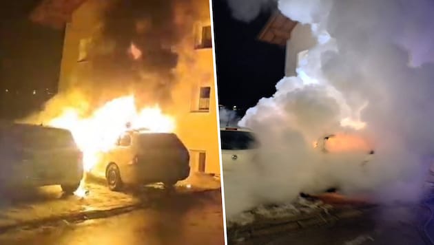 Binnen kürzester Zeit stand das Fahrzeug in Vollbrand.