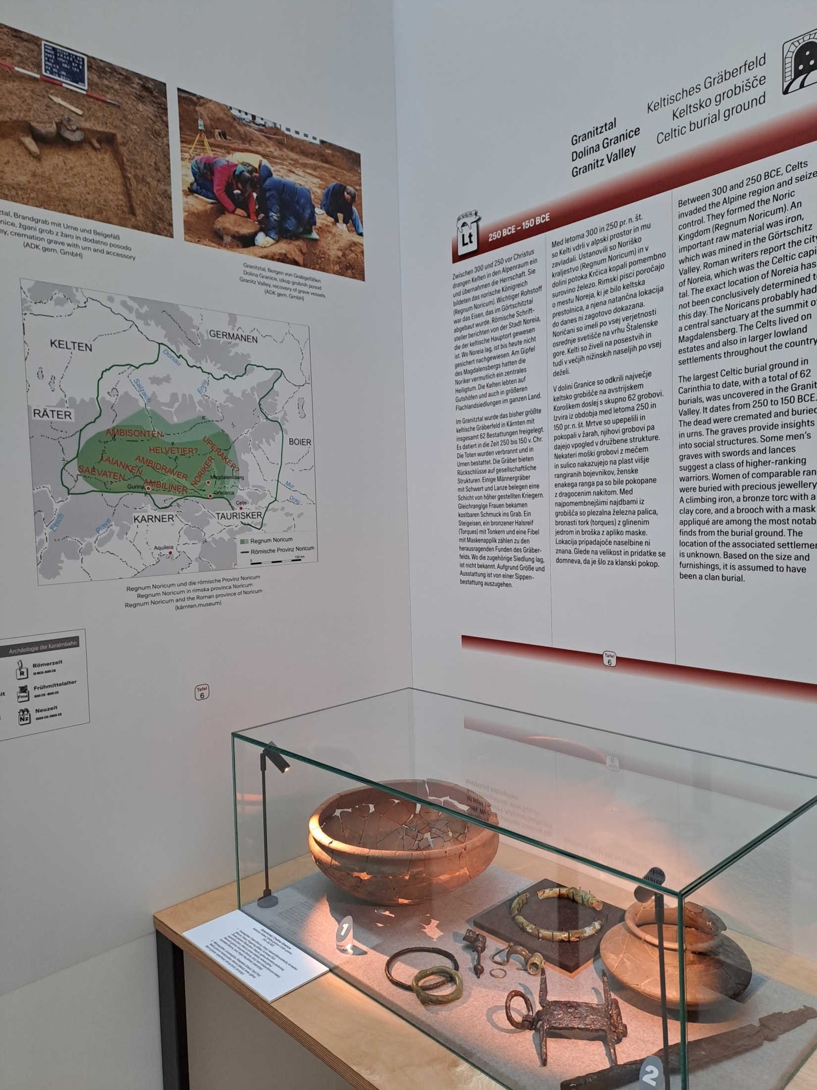 Funde aus keltischen Gräbern im Granitztal im kärnten museum in Klagenfurt.
