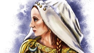 „Die Herrin von Rosegg“: Keltische Frau aus dem Buch „Keltenschatz und Römergold“; Verlag Heyn.