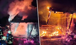 Die Jagdhütte brannte lichterloh.