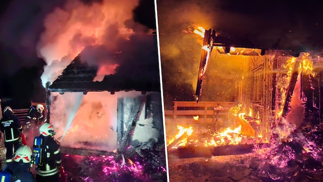 Die Jagdhütte brannte lichterloh.