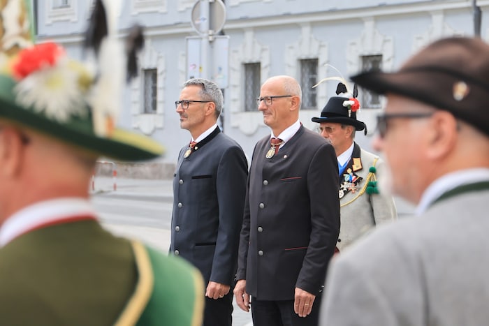 Mattle und sein Südtiroler Amtskollege Arno Kompatscher am Hohen Frauentag im August in ...