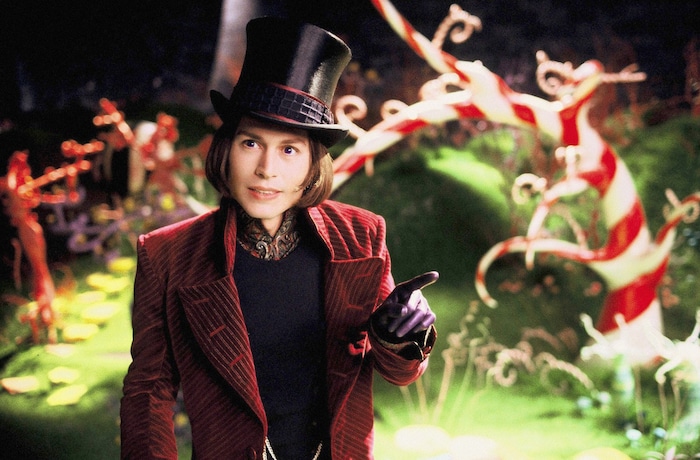 Johnny Depp als Willy Wonka. Man sah ihn selten ohne Zylinder.