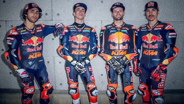 Das KTM-Quartett: Bastianini, Acosta, Binder und Vinales (v.l.n.r.)