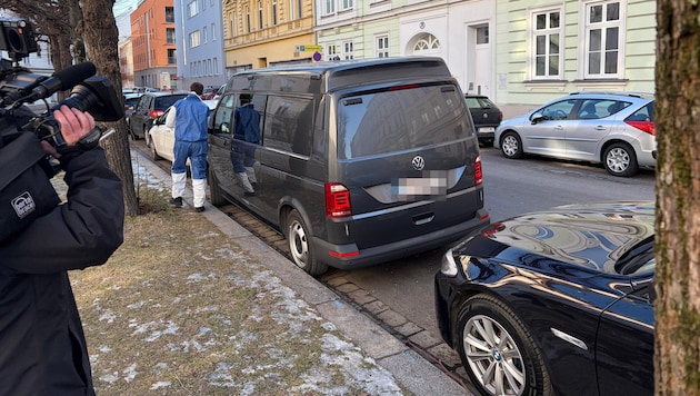 Die Spurensicherung am Tatort in Linz.