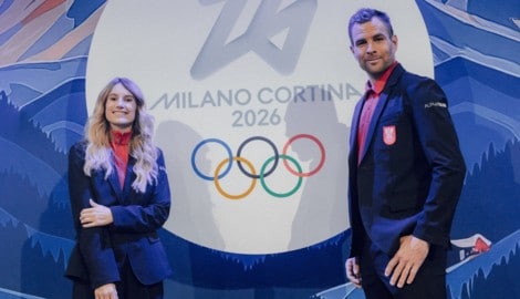 Die Snowboarder Anna Gasser und Benjamin Karl