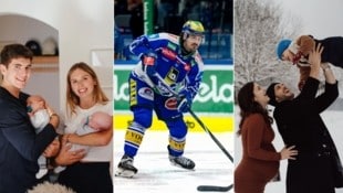 Maxa (li.) und Vallant (re.) wurden kürzlich Vater – bei Adam Helewka (Mi.) ist‘s bald soweit.