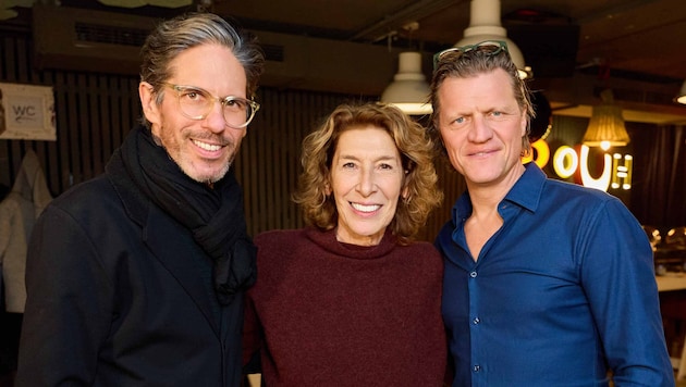 Produzent Gebhardt mit Neuhauser und Gery Seidl.