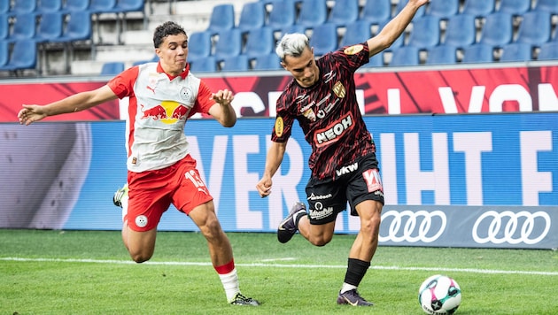 Jakob Pokorny (li.) präsentierte sich im Test gegen den FC Pinzgau gut.