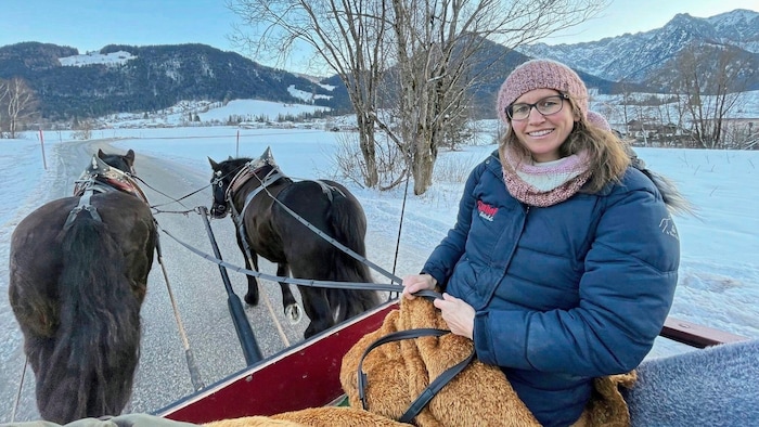 Kutschenfahrt mit Frau Anita und den Noriker-Pferden „Rocky“ und „Leo“.