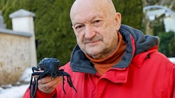 Für Tunnelgegner Thomas Neff ist der schwarze Grubenlaufkäfer das Symbol des Widerstands und ...