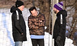 Austria-Präsident Micheu mit Dollinger und Betreuer Zakany (v.li.).