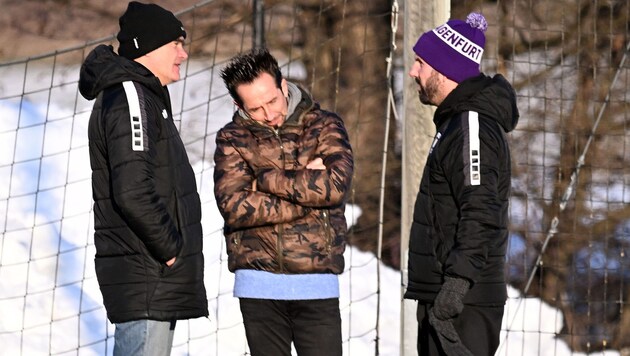  Austria-Präsident Micheu mit Dollinger und Betreuer Zakany (v.li.).