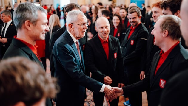 Bundespräsident Alexander van der Bellen empfing das Olympia-Team. 