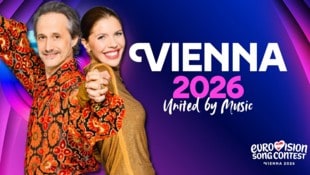 Michael Ostrowski und Victoria Swarovski moderieren den Song Contest in Wien.