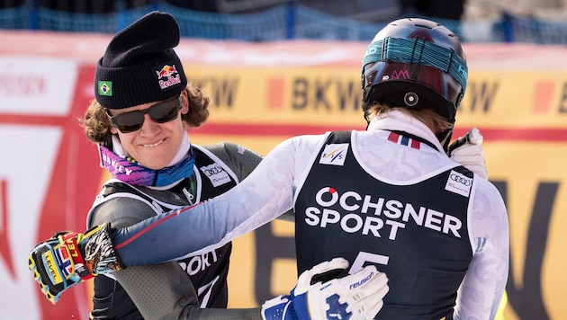 Atle Lie McGrath (re.) löste Lucas Pinheiro Braathen von der Spitze ab.