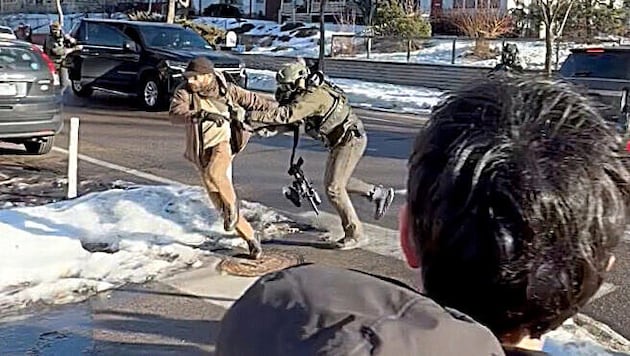 This snapshot is from the video that has now surfaced and shows the confrontation between Alex ...