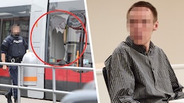 Der 37-Jährige Pole zerschoss das Fenster der Straßenbahn – getroffen wurde glücklicherweis ...