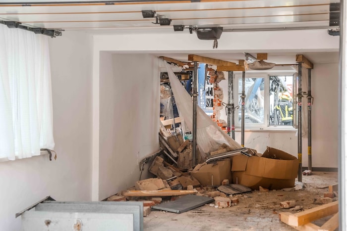 Das Wohnzimmer im ersten Stock wurde völlig zerstört.