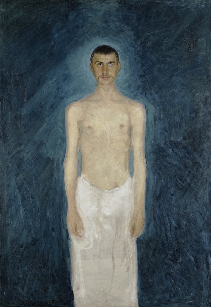 Richard Gerstl: Selbstbildnis als Halbakt, 1902/1904, Öl auf Leinwand, 159 × 109 cm