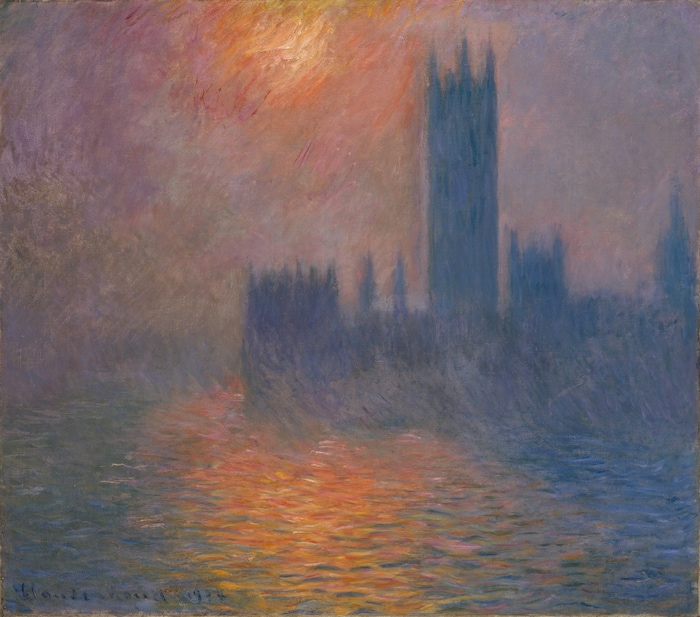 Claude Monet: Das Parlament, Sonnenuntergang, 1904, Öl auf Leinwand, 81 × 92 cm