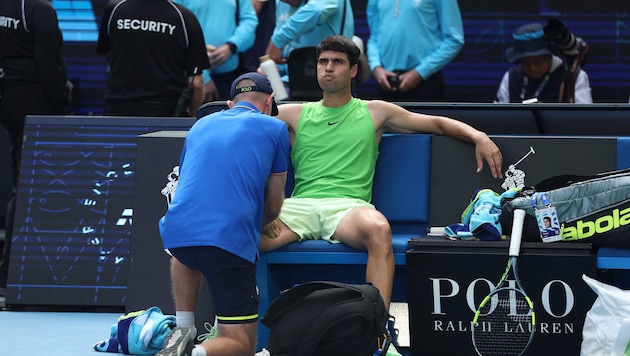Carlos Alcaraz hatte im Semifinale gegen Alexander Zverev zu kämpfen.