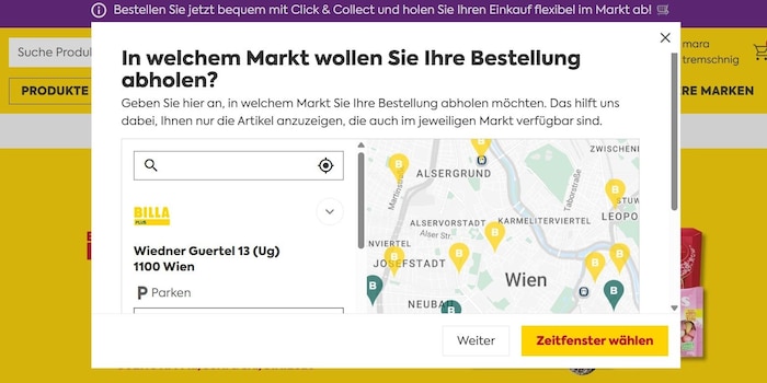 Bestellungen sind online zwar weiterhin möglich, doch nur noch zur Selbstabholung.