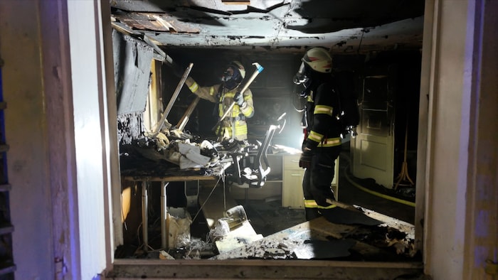 In diesem Zimmer entstand das Feuer.