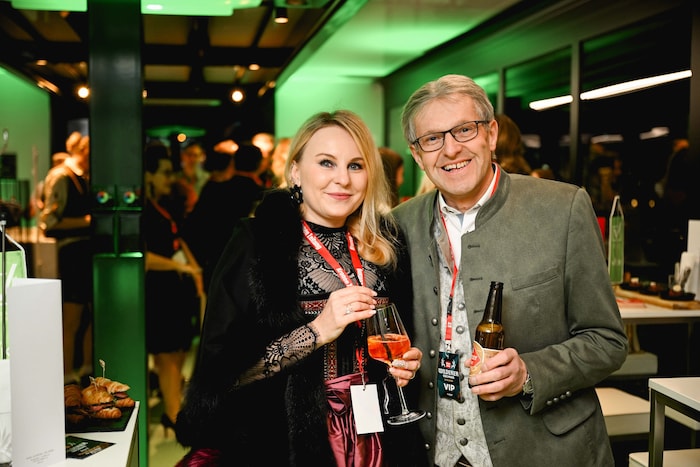 Johanna Lengauer mit Josef Paukenhaider beim Empfang.