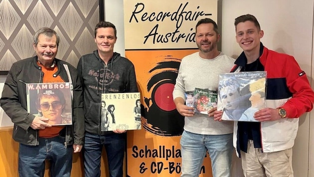 Auf der Grazer Schallplattenbörse: Mit Emmerich, Manfred, Markus und Philipp Krisper aus ...
