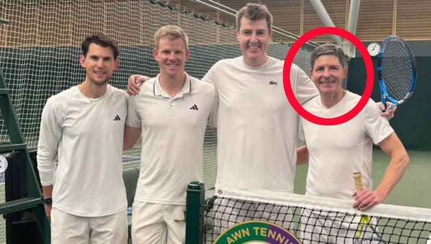 Dominic Thiem (ganz links) warf sich in Wimbledon-Schale – ebenso wie Oliver Glasner (ganz ...