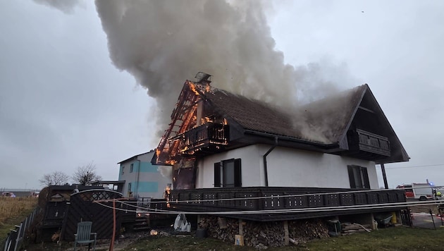In Kalsdorf stand am Freitag ein Wohnhaus in Vollbrand.