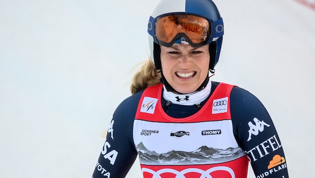 Man sieht Lindsey Vonn die Schmerzen nach ihrem Sturz im Super-G von Crans-Montana direkt an …