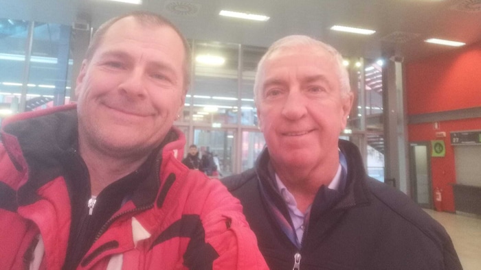 Hubert Supersberger mit Luc Tardiff, dem mächtigen Präsidenten der IIHF.